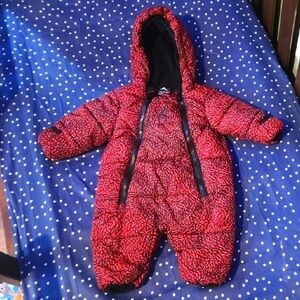 Air Jordan Red and Black Baby Snowsuit 3-6 Mos